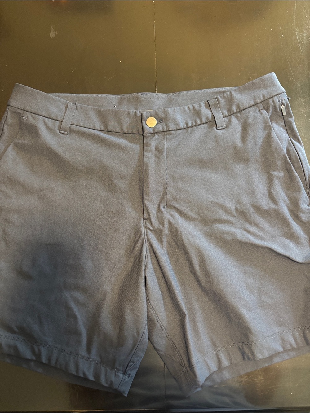 lululemon athletica Men's Navy Flat Front Performance Shorts